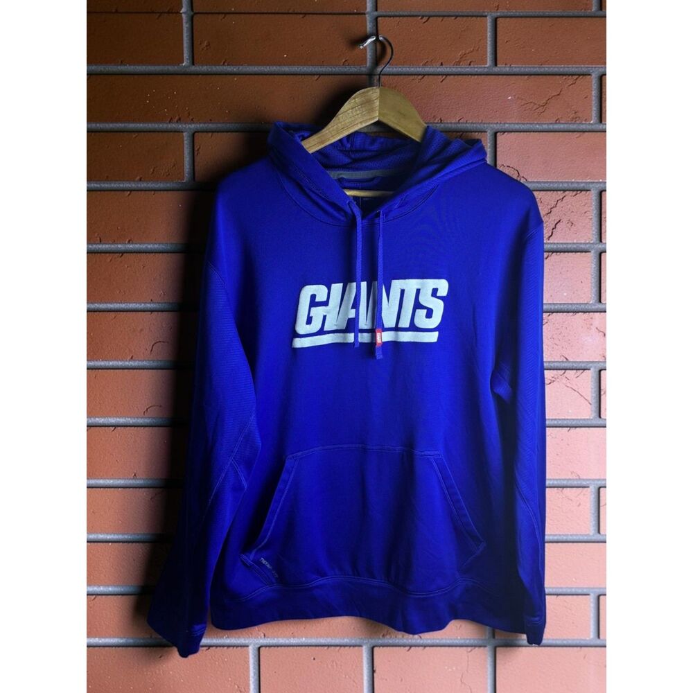 Nike New York Giants Therma Fit Hoodie Men's XL NFL Blue Sweatshirt